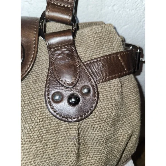 Longchamp Paris Idole Hobo Bag Brown Double Handle Fabric With Leather. VTG EUC - Picture 5 of 11